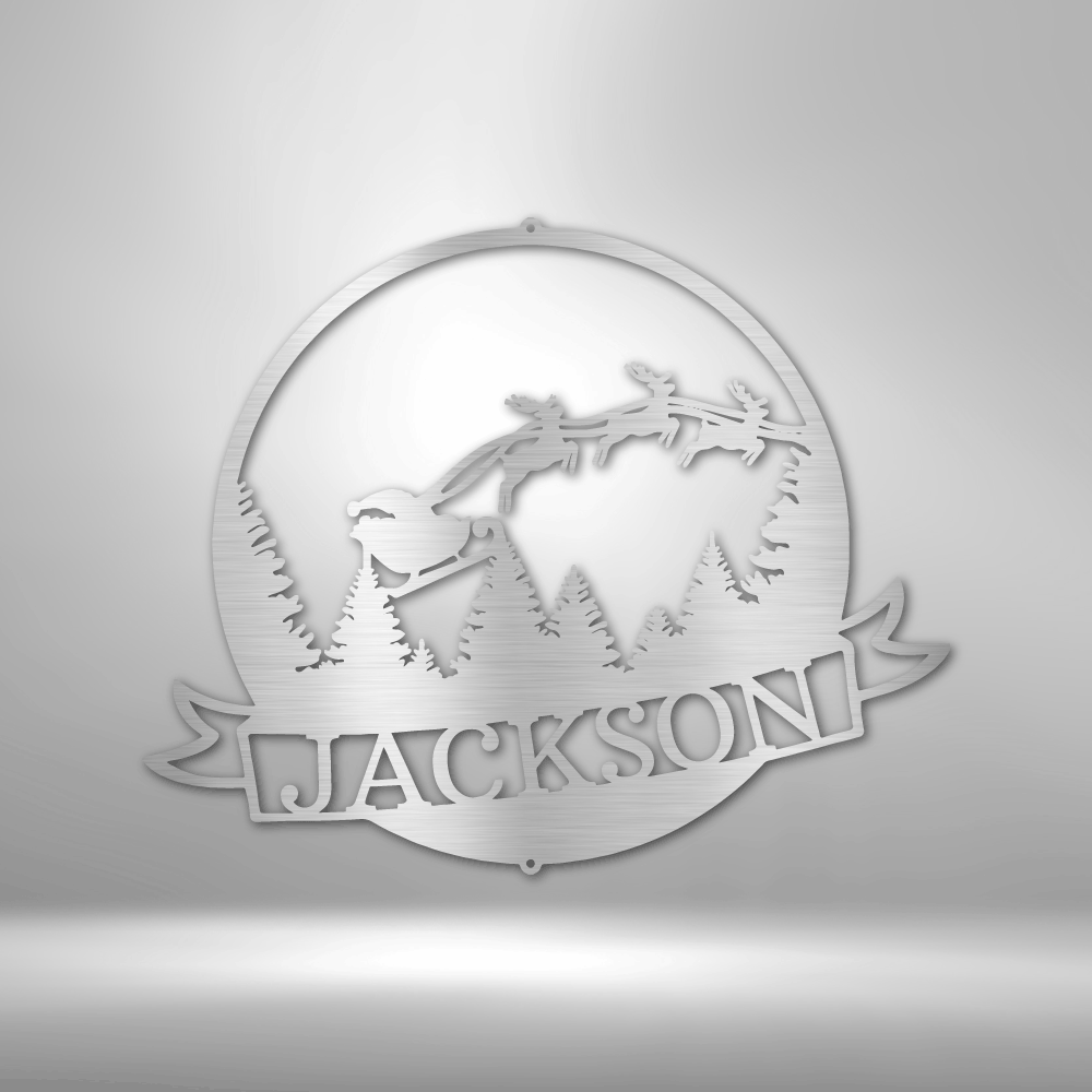 Santa's Journey Personalized - Steel Sign - Throttle Society